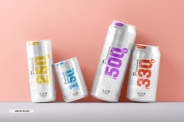 Free Multisize Soda Can Mockup Psd