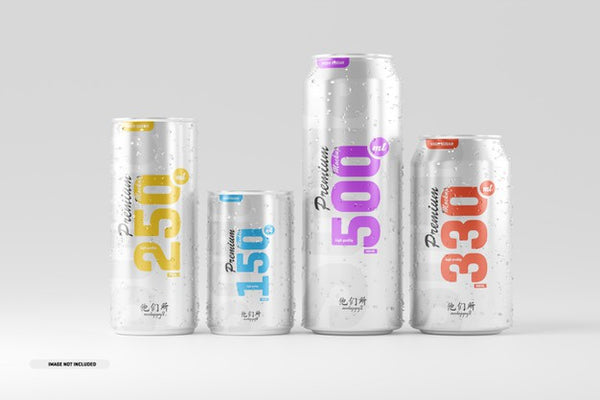 Free Multisize Soda Can Mockup Psd