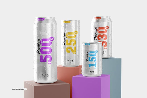 Free Multisize Soda Can Mockup Psd