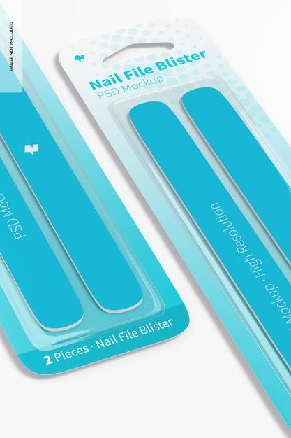Free Nail File Blisters Mockup, Close Up Psd