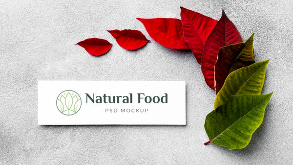 Free Natural Food Mock-Up With Leaves Psd