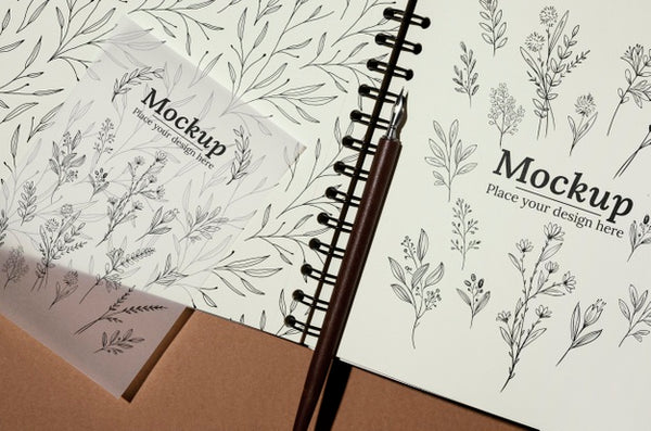 Free Natural Material Notebook Mock-Up Psd