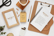 Free Natural Material Stationery Mock-Up Assortment Psd
