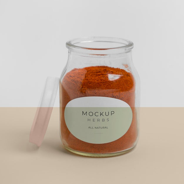 Free Natural Spices With Label Mock-Up Assortment Psd