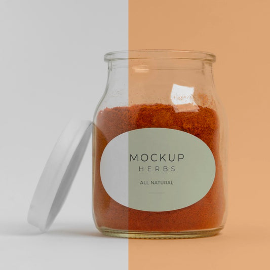 Free Natural Spices With Label Mock-Up Assortment Psd