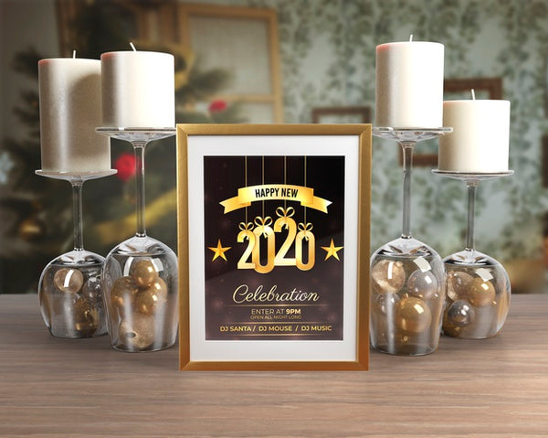 Free New Year Night Decorations On Table Psd