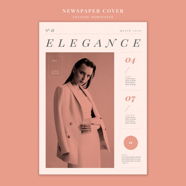 Free Newspaper Cover With Fashion Model Woman Psd