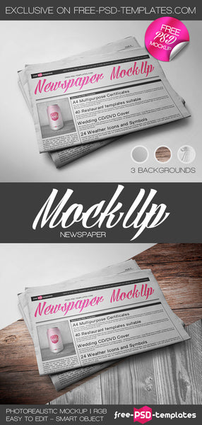 Free Newspaper Mock-Up In Psd