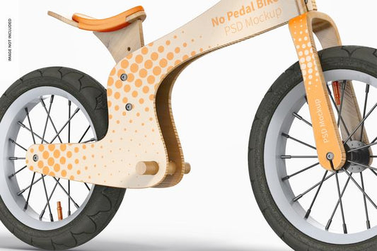 Free No Pedal Bike Mockup, Close-Up Psd