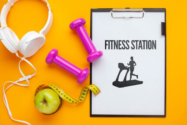 Free Notebook And Fitness Class Equipment Psd