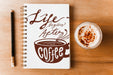 Free Notebook Cover Mockup With Coffee Concept Psd