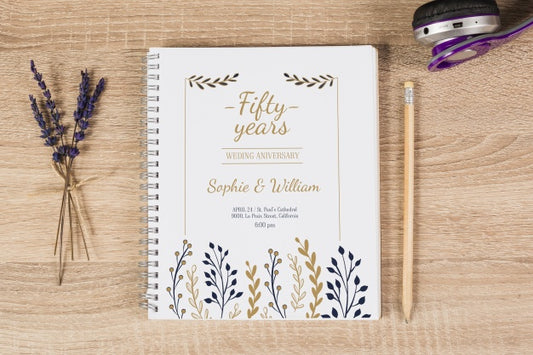 Free Notebook Cover With Floral Concept Psd