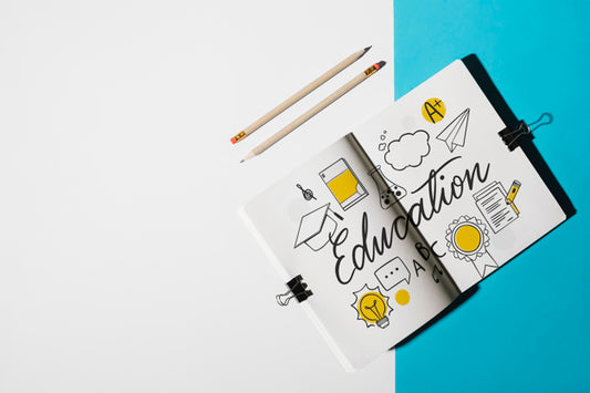Free Notebook Mockup For Education Concept Psd