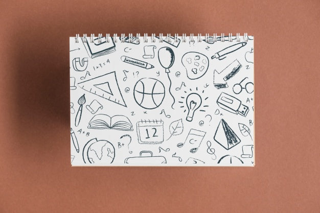 Free Notebook Mockup With Back To School Concept Psd