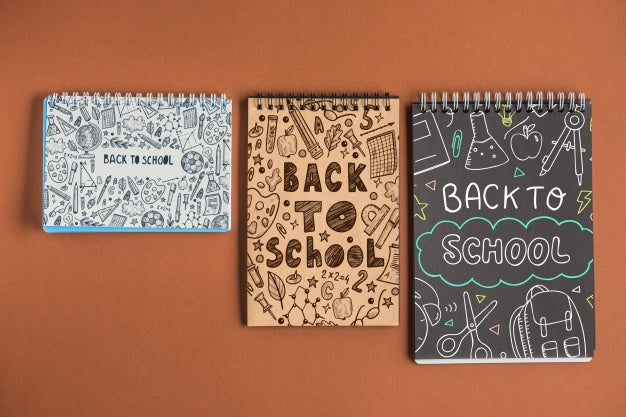 Free Notebook Mockup With Back To School Concept Psd