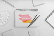 Free Notebook With Brush Top View Psd