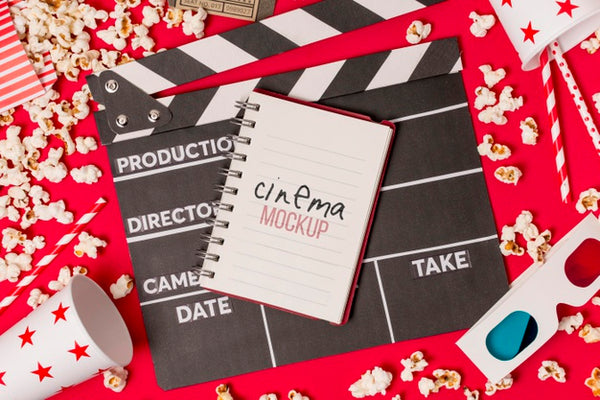 Free Notebook With Cinema Message Psd