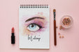 Free Notebook With Makeup For Eyes Concept Psd