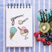 Free Notepad Mockup With Ice Cream And Fruits Psd