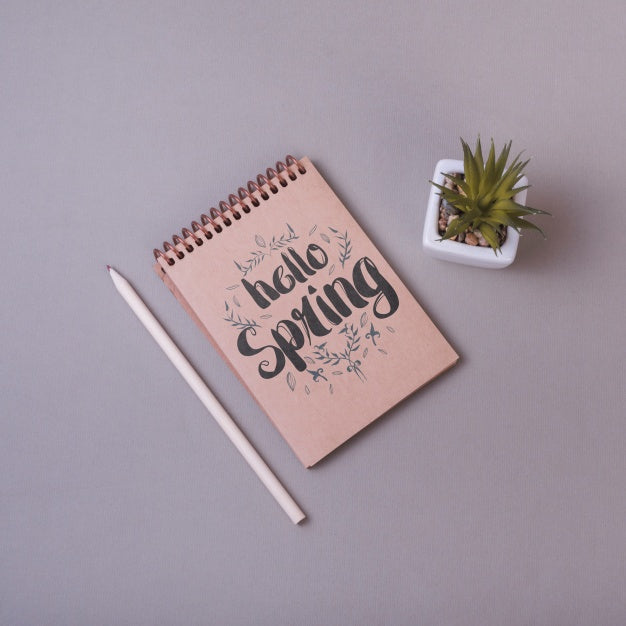 Free Notepad Template For Spring With Flowers Psd