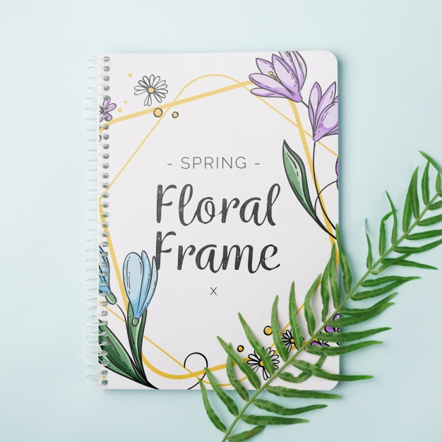 Free Notepad Template For Spring With Flowers Psd – DreamBundles