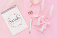 Free Notepad With Wedding Ideas And Champagne Glasses Psd