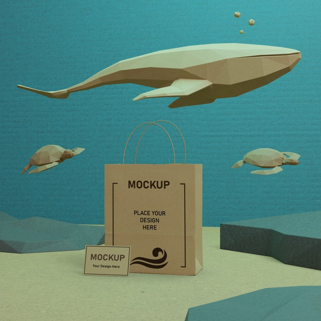 Free Ocean Day Sea Life Concept With Mock-Up Psd