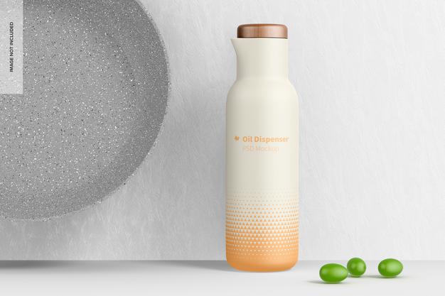 Free Oil Dispenser With Skillet Pan Mockup Psd