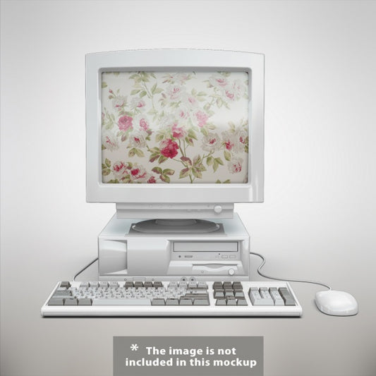 Free Old Computer Mock Up Design Psd