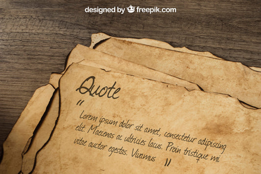Free Old Paper Mockup With Quote Concept Psd