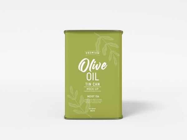 Free Olive Oil Metal Tin Can Mockup Psd