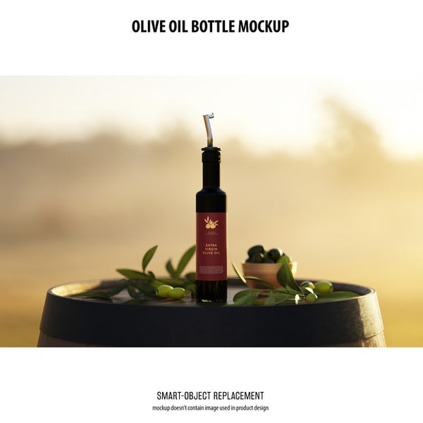 Free Olve Oil Bottle Mockup Psd