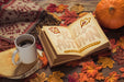 Free Open Book Mockup With Autumn Concept Psd