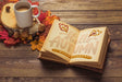 Free Open Book Mockup With Autumn Concept Psd