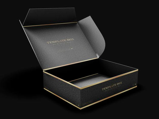 Free Open Rectangular Cardboard Box Mockup Psd