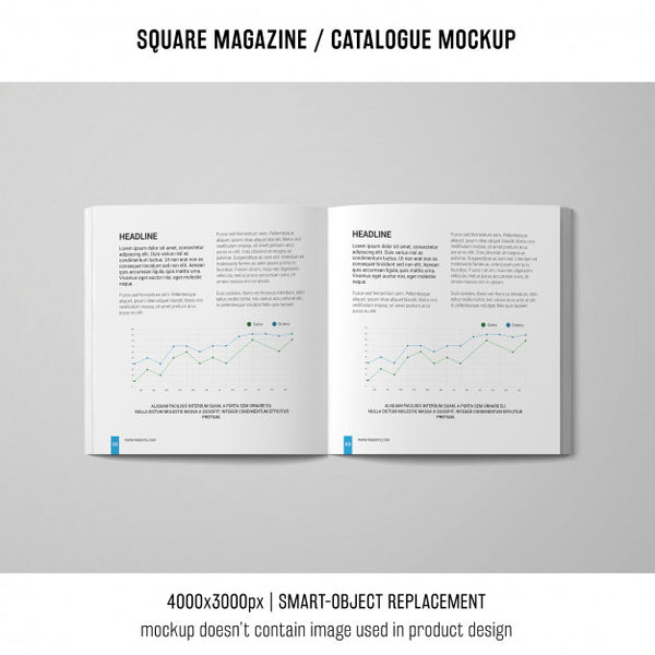 Free Open Square Magazine Or Catalogue Mockup Psd