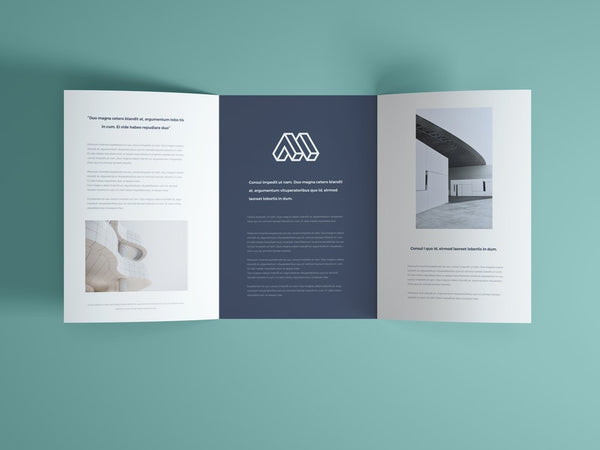 Free Open Trifold Brochure Mockup