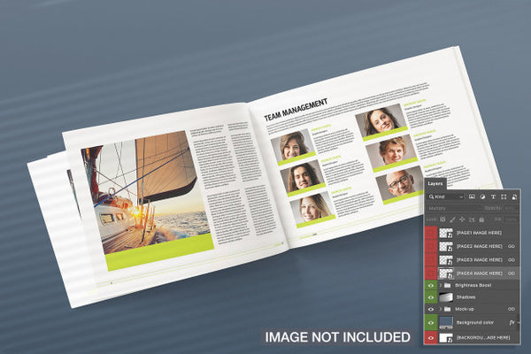 Free Opened Landscape Magazine Mockup Psd