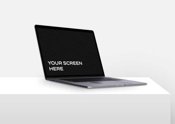 Free Opened Laptop Mockup On The Desk Psd