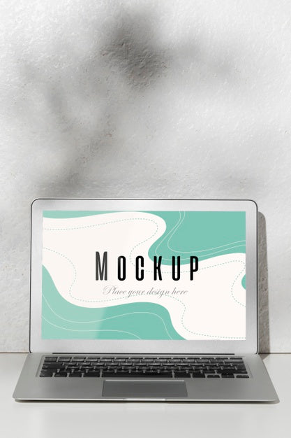 Free Opened Laptop With Screen Mockup Psd