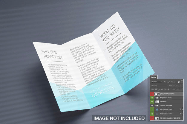 Free Opened Tri-Fold Flyer Mockup Psd
