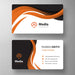 Free Orange Wavy Style Business Card Mockup Psd