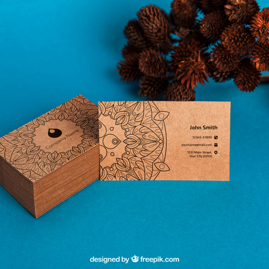 Free Organic Business Card Mockup Psd