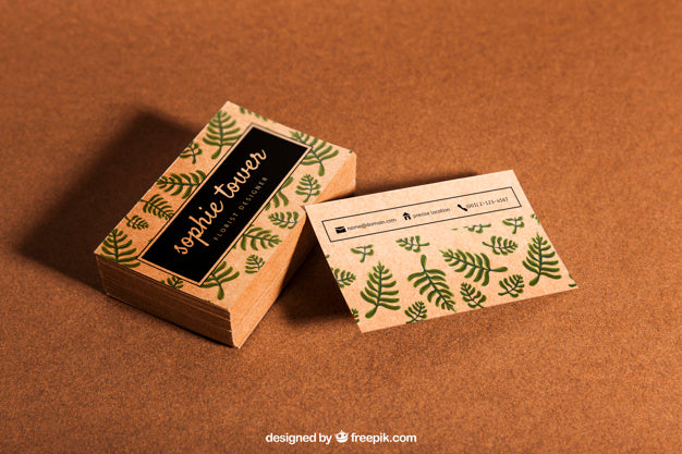 Free Organic Business Card Mockup Psd