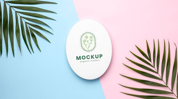 Free Organic Product Mock-Up With Leaves Psd