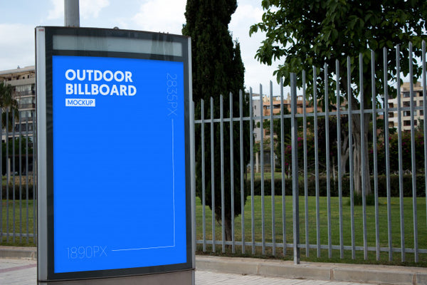 Free Outdoor Billboard Next To Park Psd