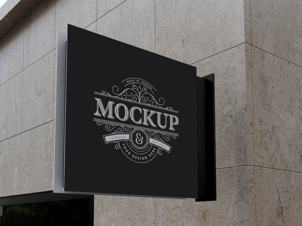 Free Outdoor Business Sign Mock-Up Psd