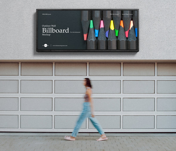 Free Outdoor Wall Billboard Mockup For Advertisement