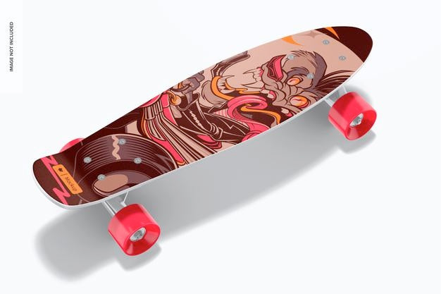 Free Oval Skateboard Mockup Psd