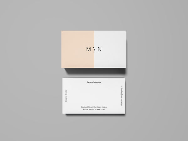 Free Overhead Business Card Mockup